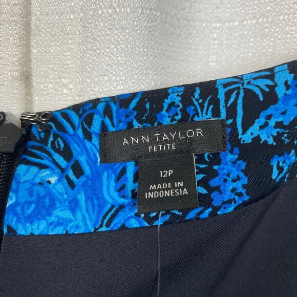Ann Taylor Blue Floral Toile Square Neck Shift Dress Sz.12P NWT - Picture 6 of 15